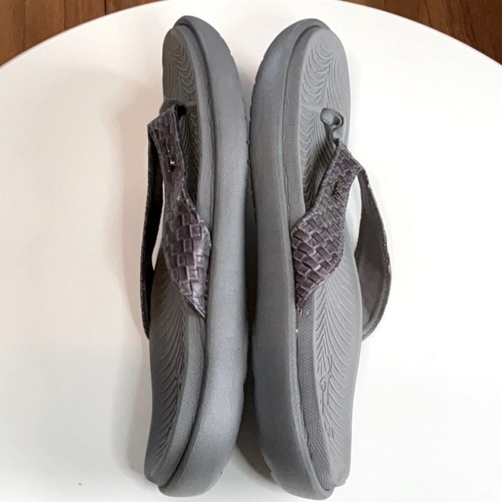 Kuailu Yoga Flip Flops Gray & Purple Arch Support Thong Sandals Size 8 NWOT - Picture 5 of 6